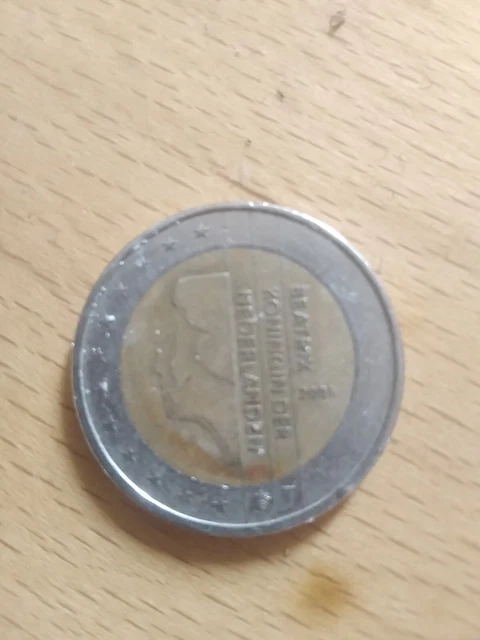 Piece de 2 euros rare 2001 Beatrix Koningin Der Nederlanden