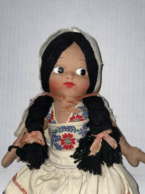 Vintage Hand Made 12” Doll From Havana, Cuba