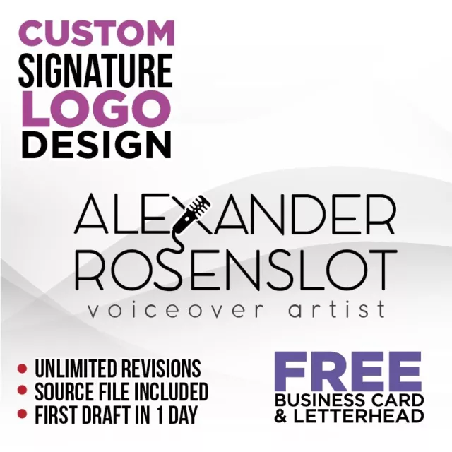 Custom Signature Logo Design - Professional Service! - Free Business Card!