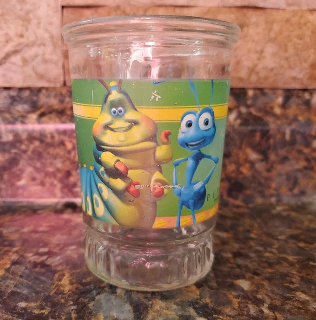 WALT DISNEY GOLD Collection Bama Jelly Jar Glass A BUG'S LIFE 4 6.00