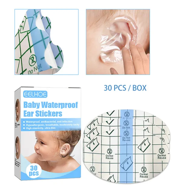 30 un. Parche para orejas impermeable para bebé Tapas Protector para orejas impermeable ZR