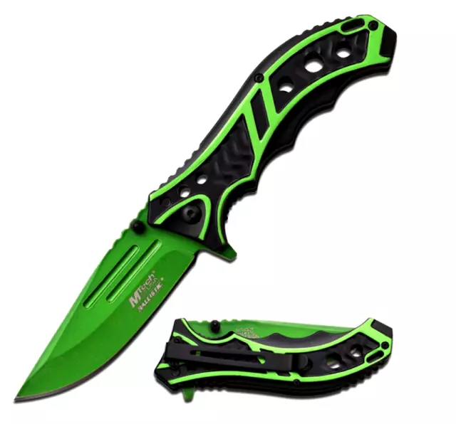 MTECH USA 8.25" GREEN SPRING ASSISTED TACTICAL FOLDING POCKET KNIFE Assist Open