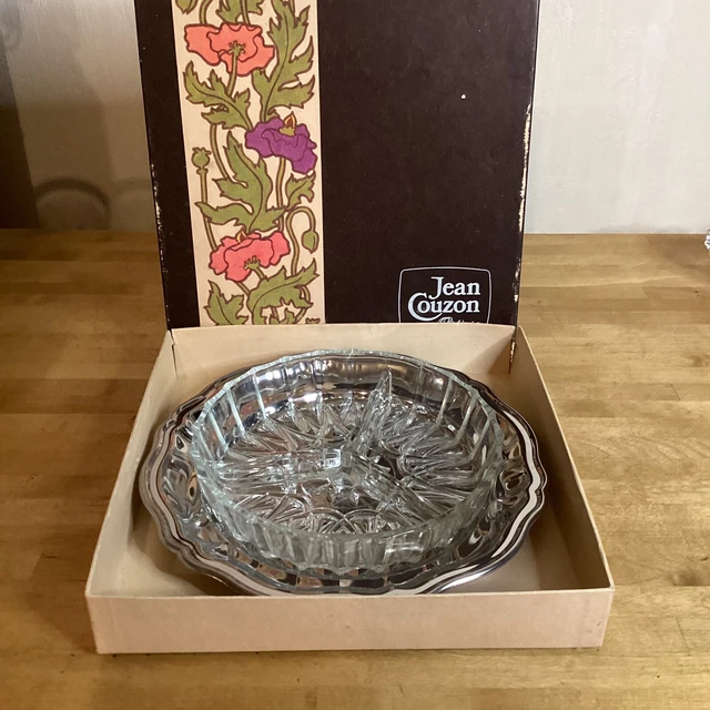 Plateau de Service Rond en Inox Martelé 32cm Argent - Maison
