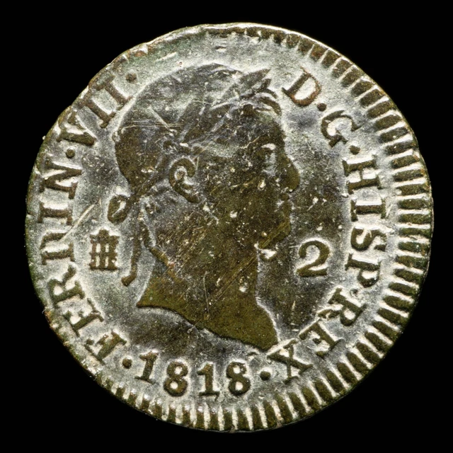 1829, 2 Maravedis Ferdinand VII, Segovia Mint - 19 mm / 1.95 gr.