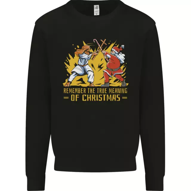 Babbo Natale Vs Contro Gesù Divertente Natale Bambini Felpa Maglione