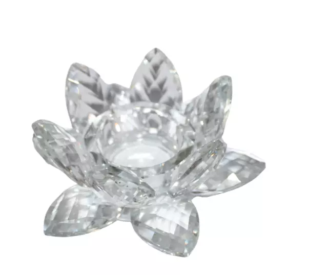 Crystal Glass Lotus Flower Candle Holder