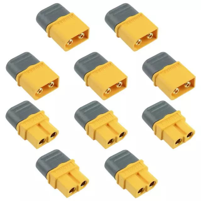 5 Pairs XT60H Connectors Plug Male + Female Connector with Cap 30A For RC Model