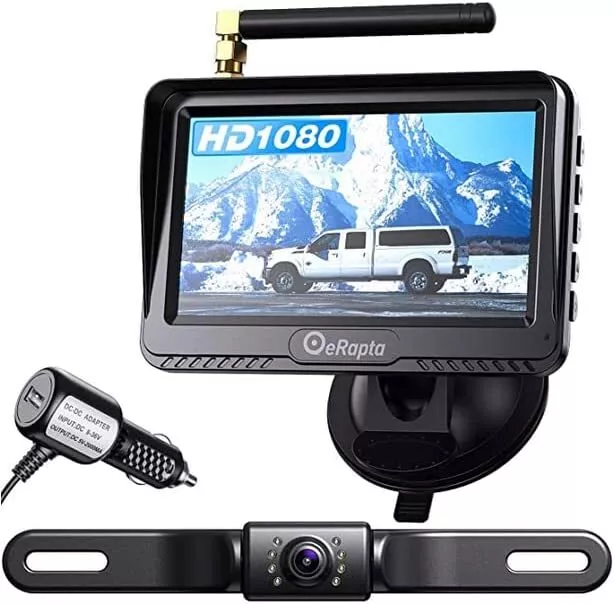 Car Rear View Backup Camera with 4.3'' Monitor ERT03 Waterproof 1080P Wireless