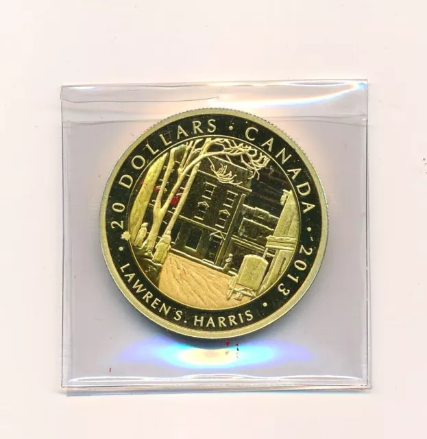 2013, $20,  Pure Silver Canada Coin, Lawren Harris, Toronto Street, Gold Plated