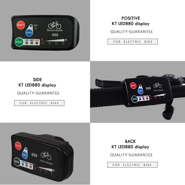 BICICLETTA ELETTRICA KT-LED880 24V/36/48V Pannello di Controllo Ebike BICICLETTA ELETTRICA KT-LED880 24V/36/48V Pannello di Controllo Ebike