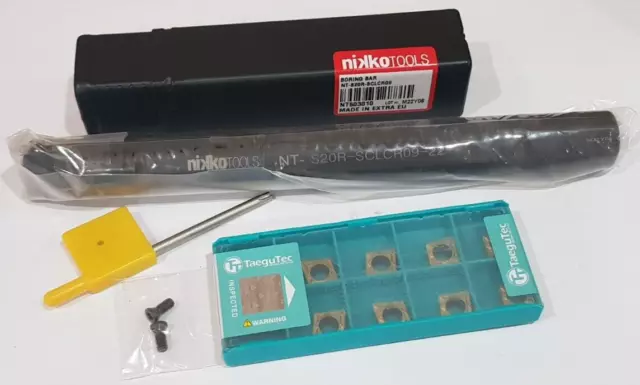 1pc NT-S20R-SCLCR09 Boring Bar NIKKOTOOLS + 10pcs CCMT 09T304 FG PV3010 TAEGUTEC
