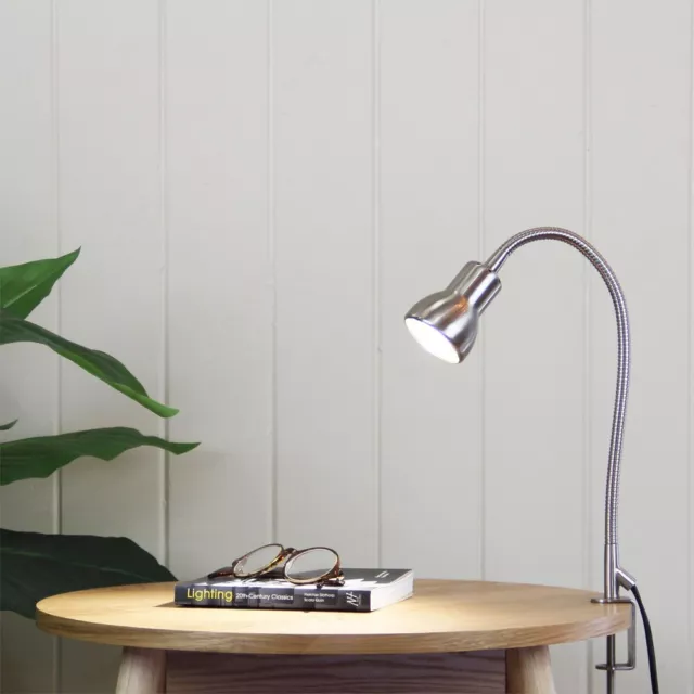 Oriel Lighting Scope Adjustable Gooseneck Clamp Lamp (Brushed Chrome) 2