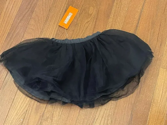 New Gymboree Girls Black Sparkle Tulle Tutu Skirt with Diaper Cover Size 2 2T