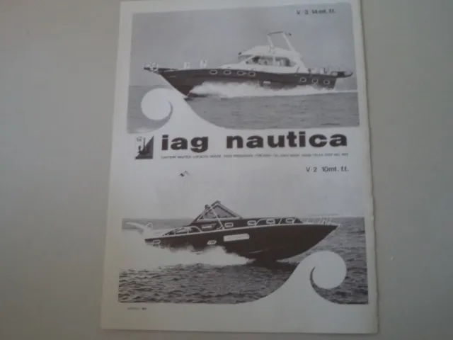 advertising Pubblicità 1973 IAG NAUTICA V3 V-3 - V2 V-2 - PREGANZIOL TREVISO