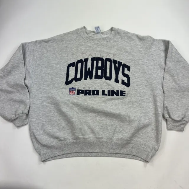 Vintage Russell Athletic Dallas Cowboys Proline Sweatshirt Sz XXL Gray Made USA