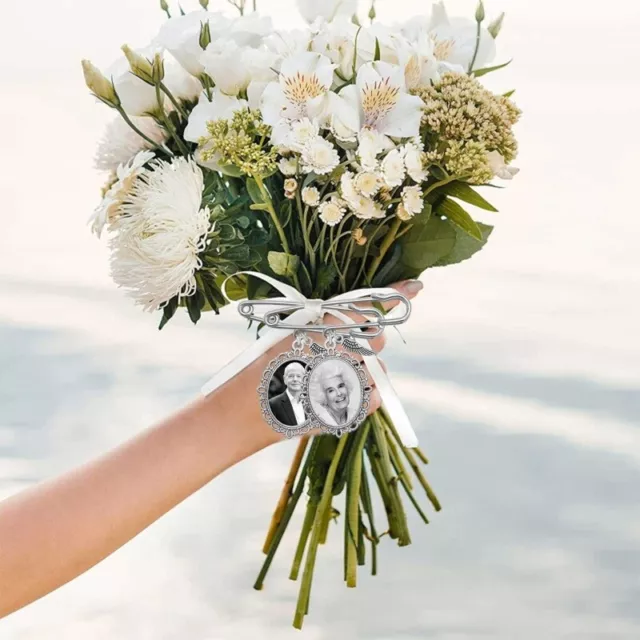 Photo Gem Brooch Pendant Angel Oval Bouquet Charm Pin Wedding Boutonniere
