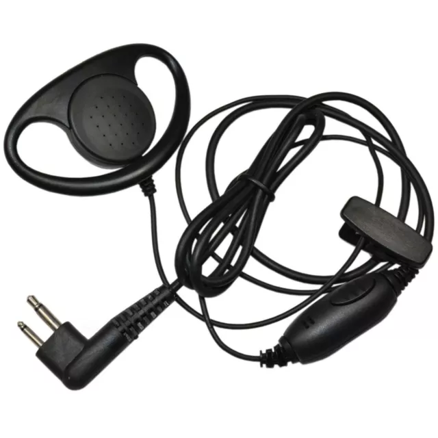 HQRP D Shape Earpiece Hands Free Headset PTT Mic for Motorola Radio Devices