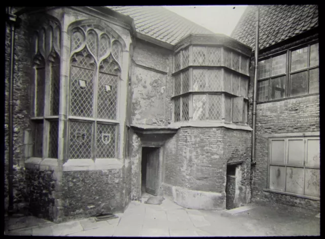 Glas Magic Laterne Rutsche NORWICH STRANGERS HALL AUSSEN. C1890 FOTO ENGLAND