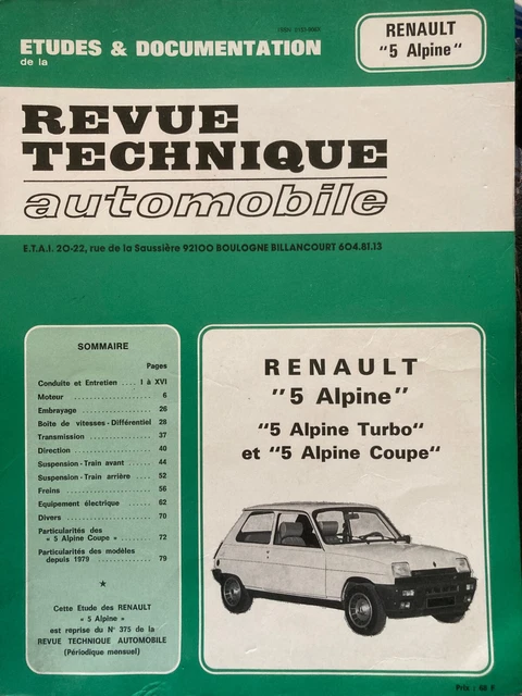 Renault 5 Alpine Turbo Fiche Technique