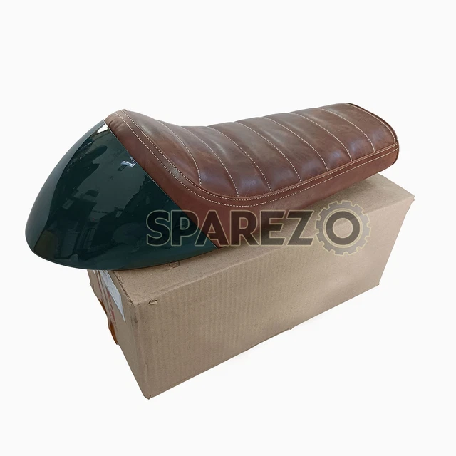 ROYAL ENFIELD GT & Interceptor 650 Leather Touring Seat With Green Cowl
