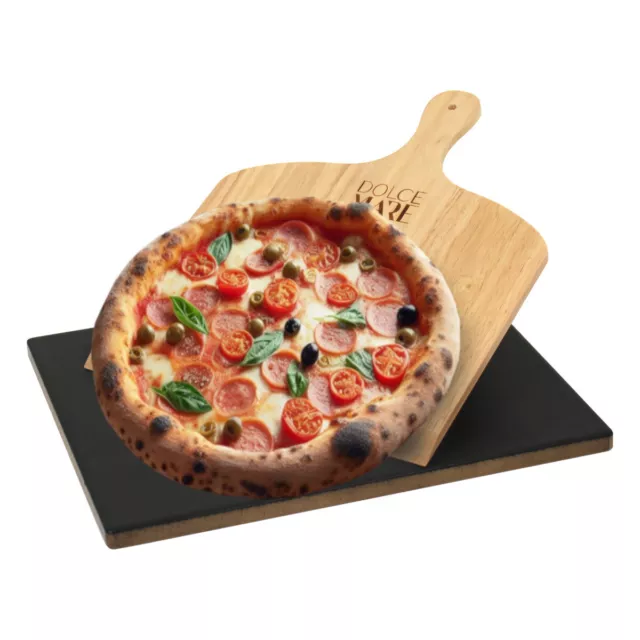 Pietra per Pizza Mattone Pane Griglia Legno Peel Acciaio Inox Tagliapizza Swsw