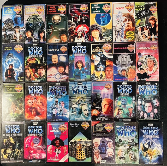DOCTOR WHO VHS Lot 31 Tapes Tom Baker, Peter Davidson, BBC, Jon