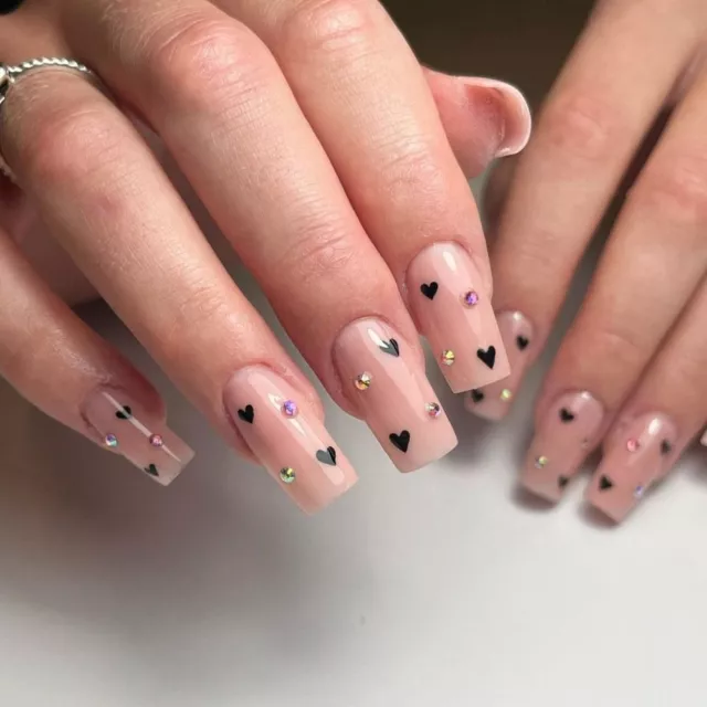 Spade Heart Fake Nials Long Square Press on Nails New Nail Tips  DIY