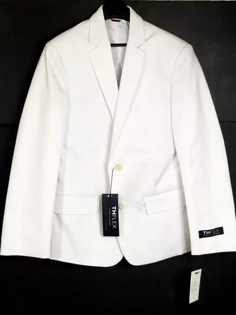 Tommy Hilfiger Youth TH Flex White Two Button Blazer Jacket Size 10