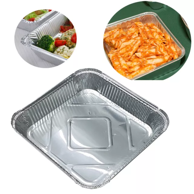 9 x 9 NO9 LARGE ALUMINIUM FOIL FOOD CONTAINERS WITH LIDS OVEN BAKING TAKE AWAY