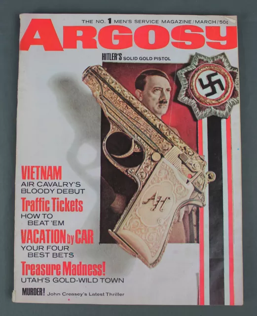 VINTAGE ARGOSY Men's Serviceman Magazine MARCH 1966, WWII, Vietnam