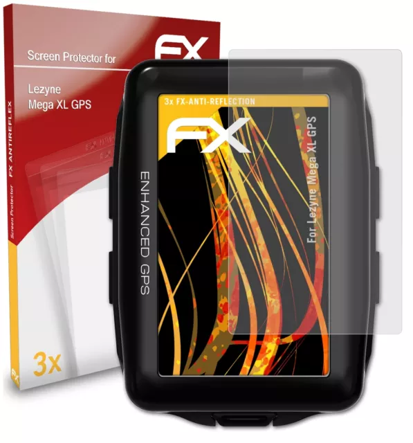 atFoliX 3x Panzerfolie für Lezyne Mega XL GPS Schutzfolie matt&stoßfest Folie