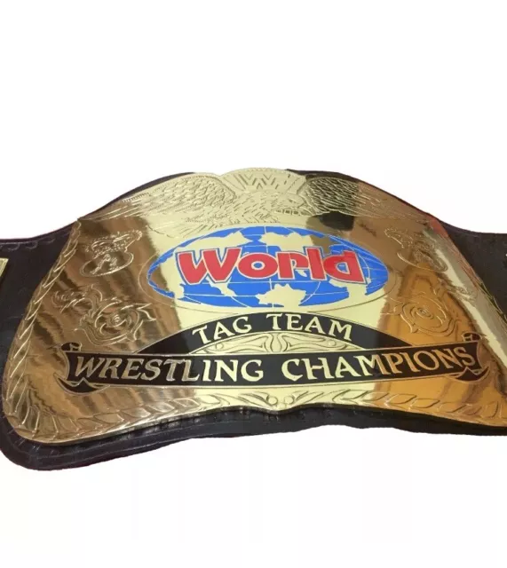 NEW World Tag Team Wrestling Replica Championship Belt 2mm Brass Adult Size