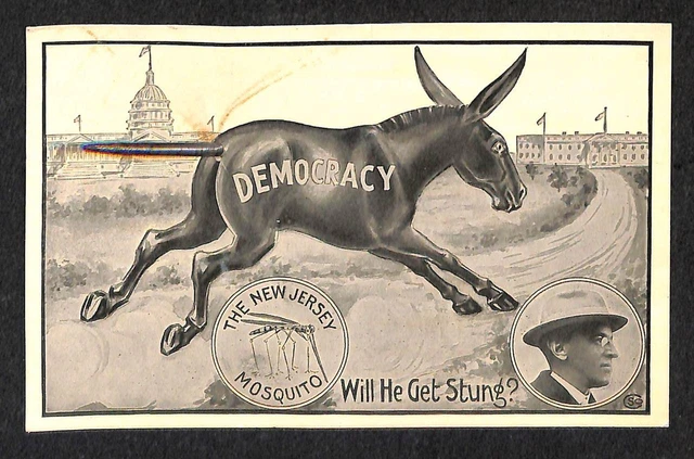 Nuovo Maglia Mosquito Politica Asino Woodrow Wilson Meccanico Cartolina