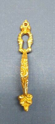 Antique Vintage Cast Brass Keyhole Escutcheon Door Cabinet Handle
