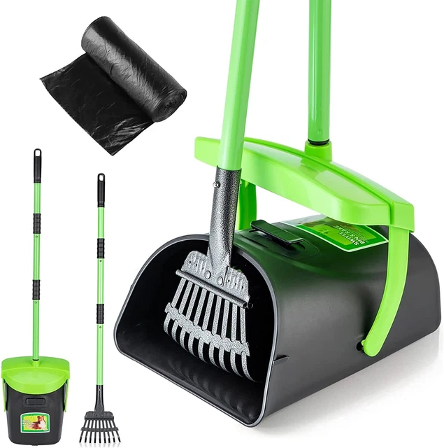 POOPER SCOOPER SWIVEL Bin & Rake Kit with 20 Waste Bags, 36.6" Long