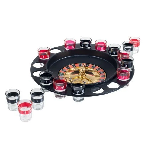 Trademark Poker Shot Roulette Casino Drinking Game 2.75x11.5x11.5 Black