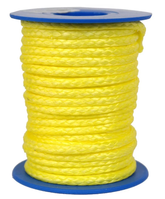 DYNEEMA Flechtleine / Seil / Flechtschnur Ø 4mm / 10 Meter Fb. gelb / 1.300 daN
