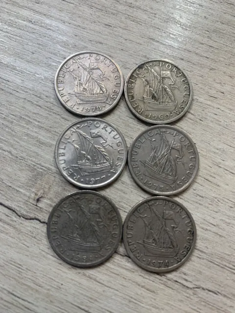 Portugal, Lot De 6 Pièces De Monnaies Différentes De 2,5 Escudos,10