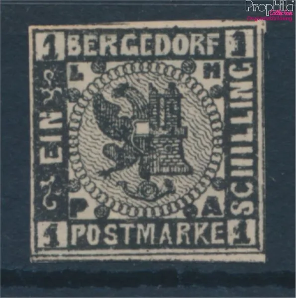 Briefmarken Bergedorf 1887 Mi 2ND Neu- bzw. Nachdruck ungebraucht Flaggen (10335