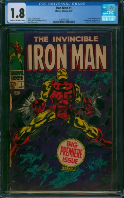 Iron Man #1 (1968) 🌟 CGC 1.8 🌟 Premiere Issue KEY Marvel Graded Comic