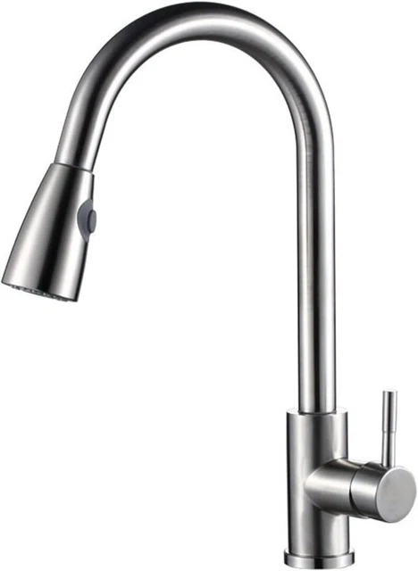 304 Edelstahl Küche ausziehbarer Wasserhahn Universal drehbarer Beckenwasserhahn