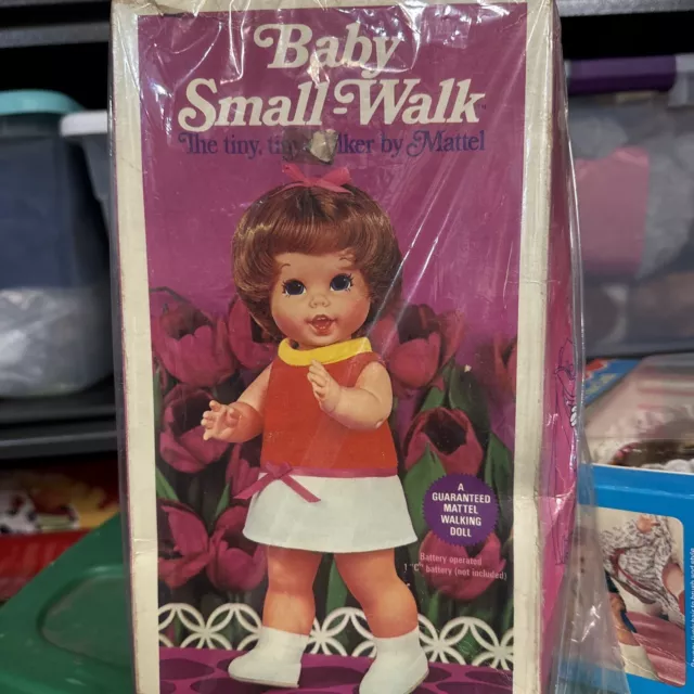 Vintage 1967 Mattel BABY SMALL WALK Doll in Original Clothes