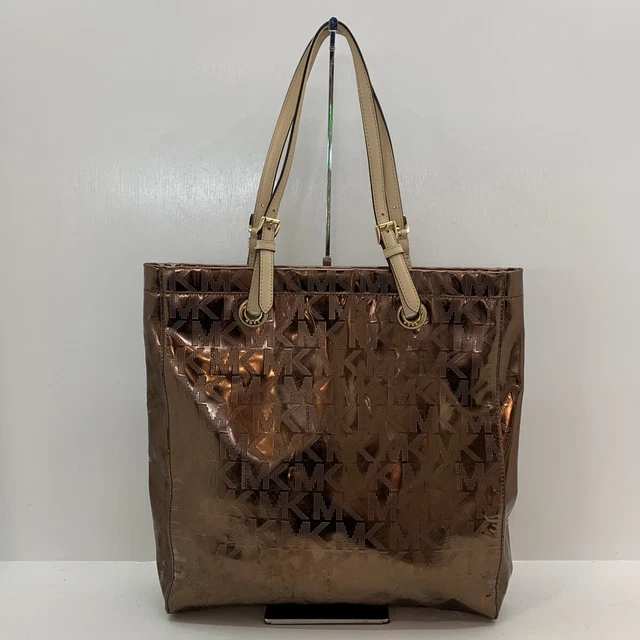 Michael Kors 38T1CTTT3Z Rose Gold Mirror Metallic Jet Set Travel Tote Hand Bag