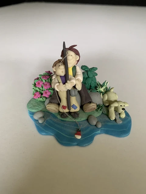 Future Fish Stories Dad Father Son Fishing Dog Elayne Watrus Coyne’s Vtg 90s Fig
