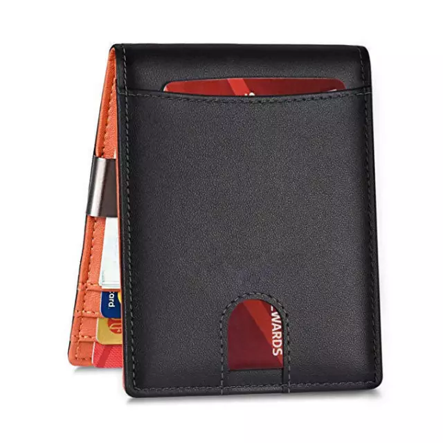 Slim Mens Wallet with Money Clip Leather RFID Blocking Bifold Credit Card Holder 3