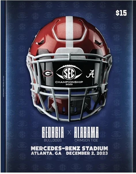 2023 Sec Championship Program Alabama Crimson Tide Vs. Georgia Bulldogs Football