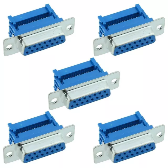 5 x 15-Way IDC Female D Socket Connector