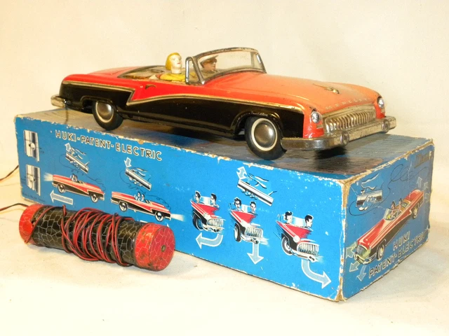 Jouet Ancien En Tôle ML Voiture N°525-ML1 – Tin Toy Français D'avant-guerre Bergougnan