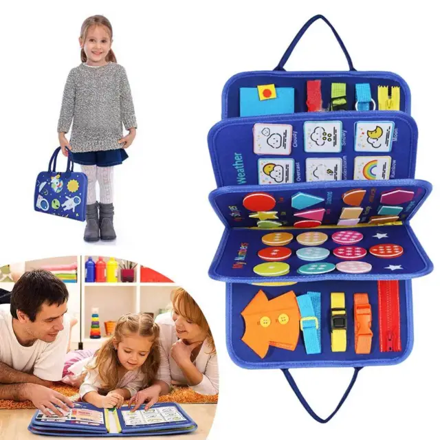 Toddler Busy Board Sensory Montessori Toys 10 Pages Quiet Book for Kids