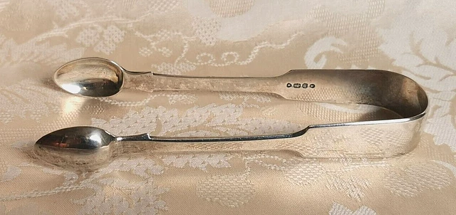 ANTIQUE SILVER SUGAR TONGS, ROBERT WALLIS, LONDON, 1847, 46g